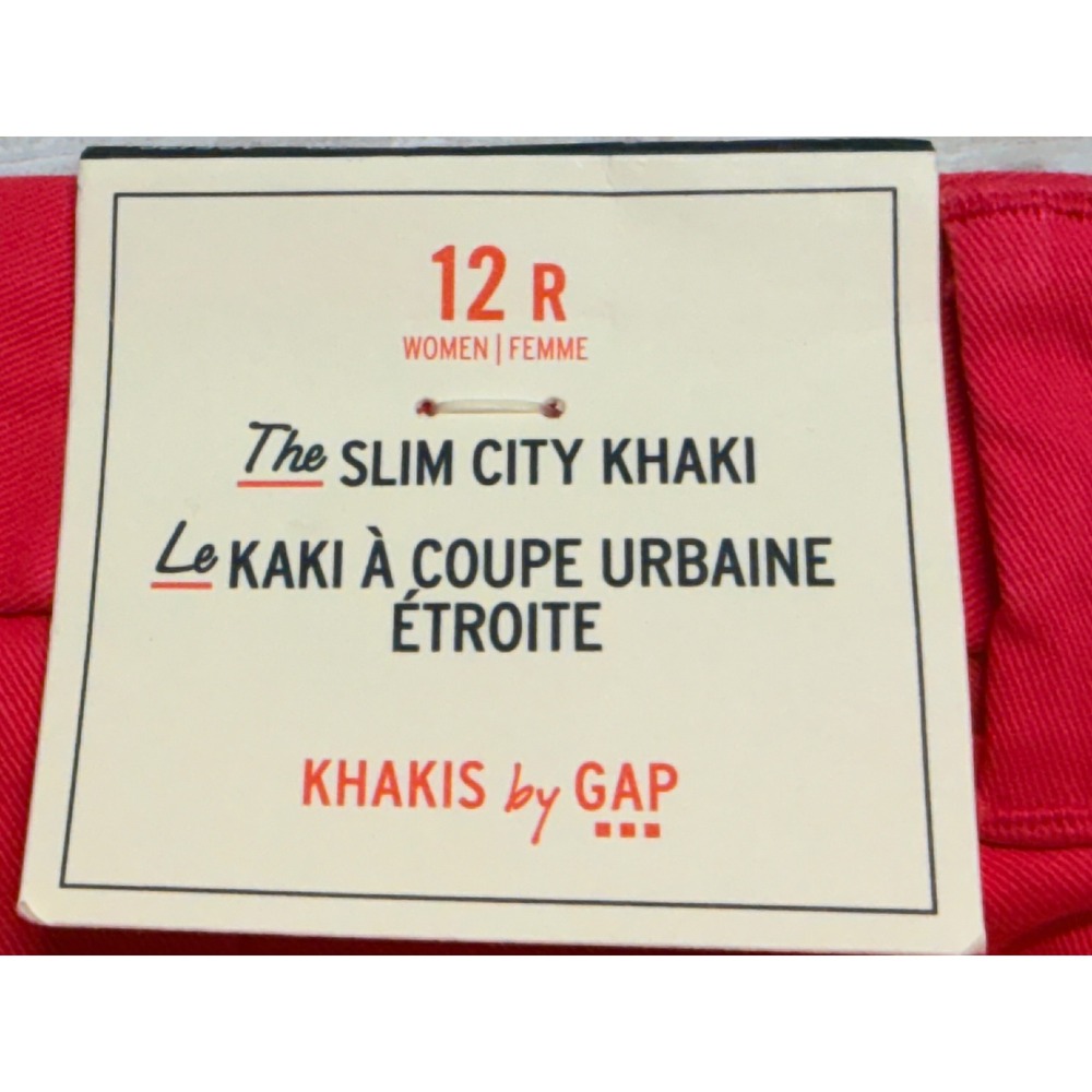 Gap Slim City Khaki Pants Womens size 12 Regular coral pink Chino Trousers NEW - Picture 7 of 11